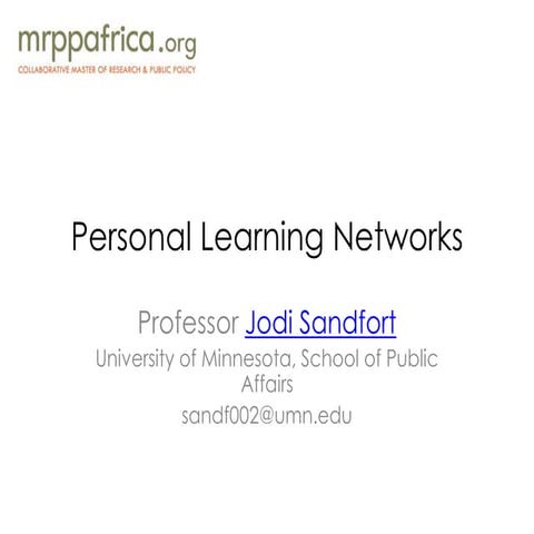 Personal learning  networks for MRPP faculty