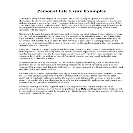 Personal Life Essay Examples.pdf