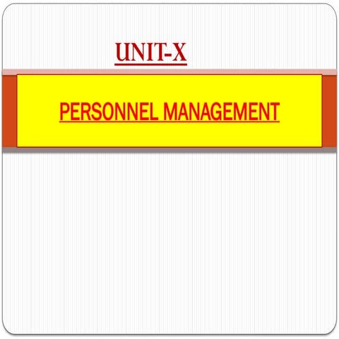 Personal Management in nursing management