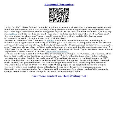 Personal Narrative Essay
