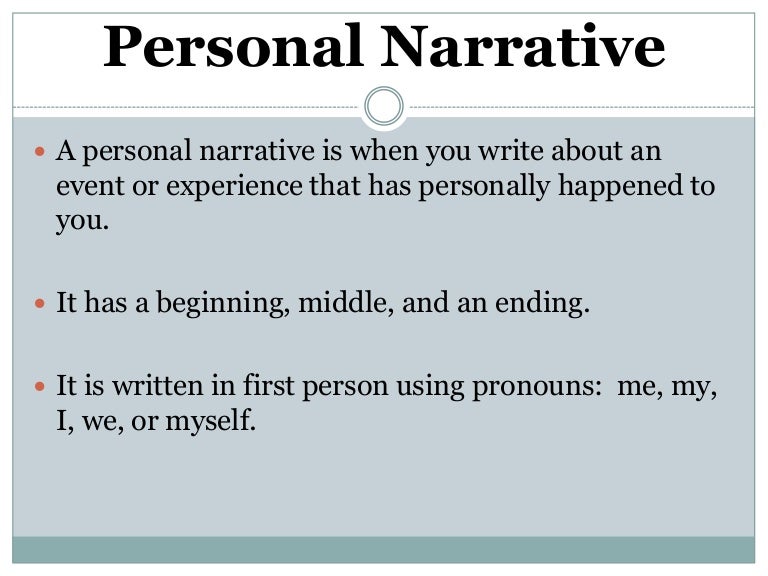 Personal narrative essay definition