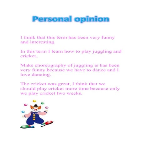 Personal opinion