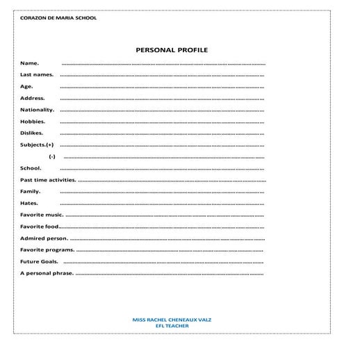 Personal profile 2018