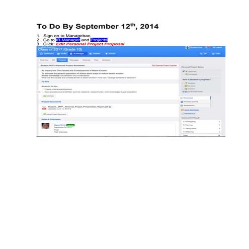 Personal project to do by september 12th