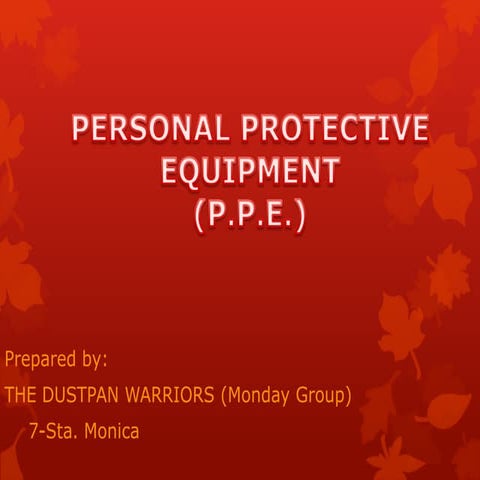 Personal Protective Equipment (P.P.E.)