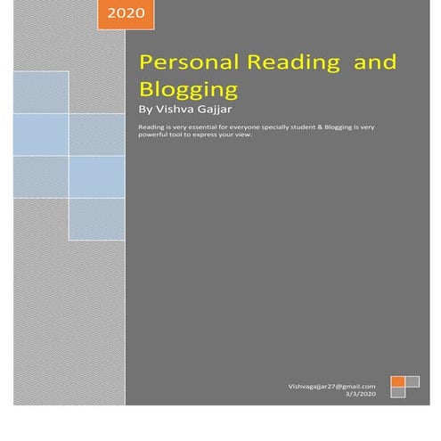 Personal reading and blogging 