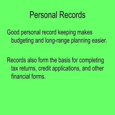 Personal records