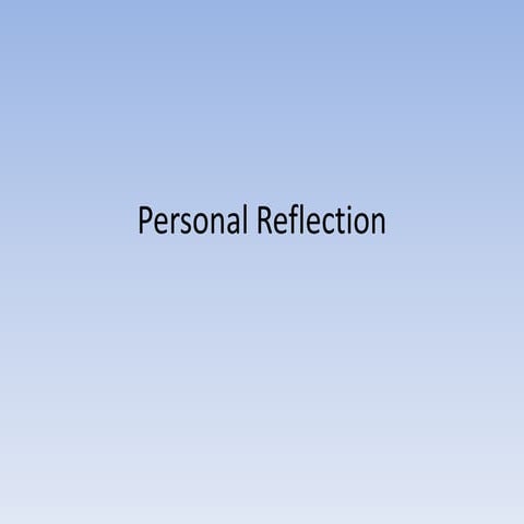 Personal Reflection