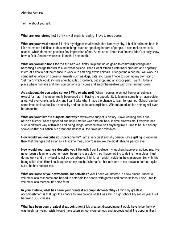 Personal statement interview questions picture