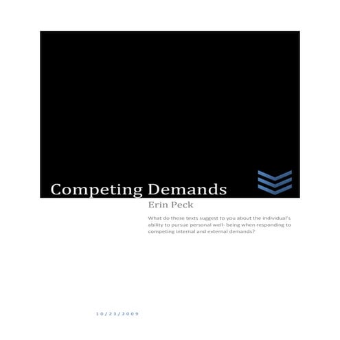 Personal Reponse October 23, 2009