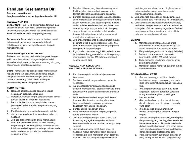 Panduan Keselamatan Diri