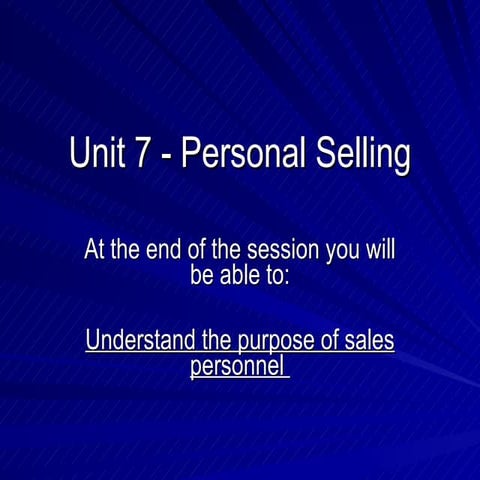 Personal Selling