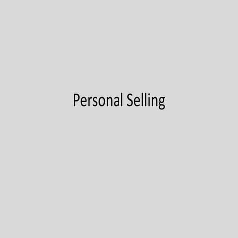 Personal selling