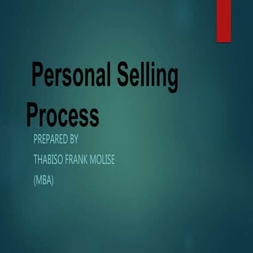 Personal selling process