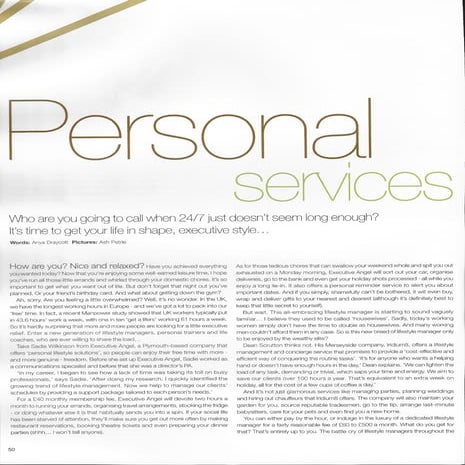 Vivid Magazine: Personal Services feature