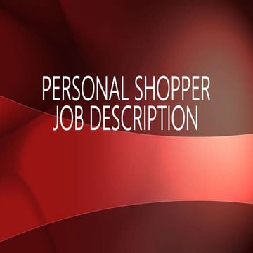 Personal shopper job description
