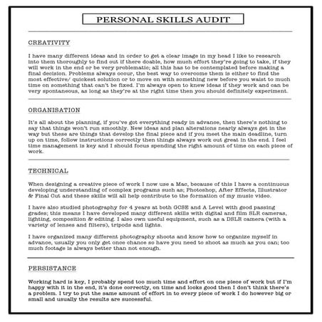 Personal skills audit