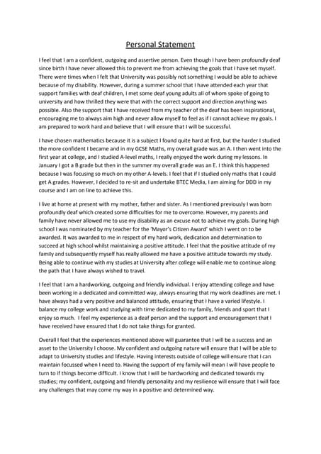 Sample Personal Statement | PDF
