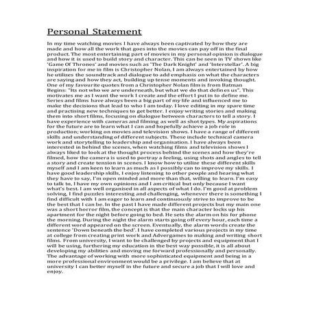 Personal statement