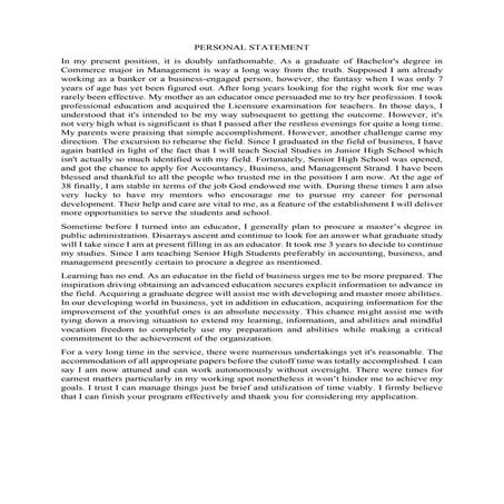 Personal statement