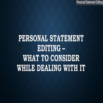 How to Write a Personal Statement for Grad School | PPTX
