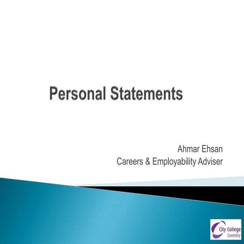 Personal statements ccc update new 2014