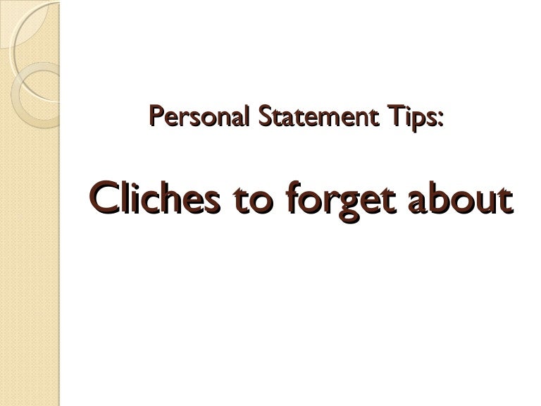 Cliche personal statement openings picture