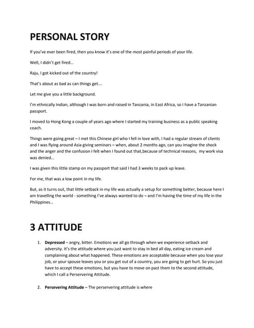 Personal story