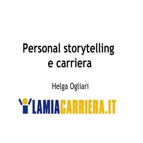 Personal storyteling universita'