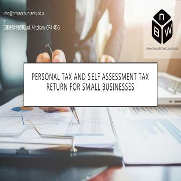 Personal tax and self assessment tax return