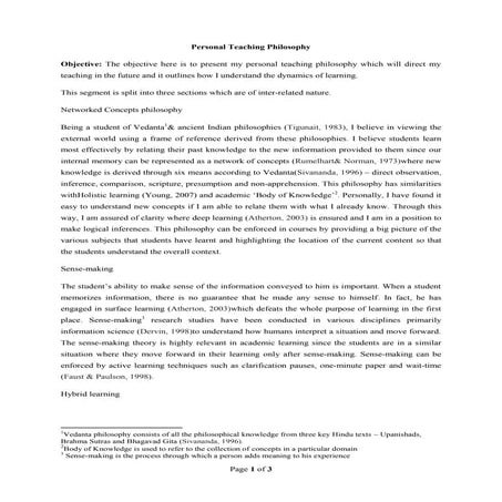 Personal Teaching Philosophy