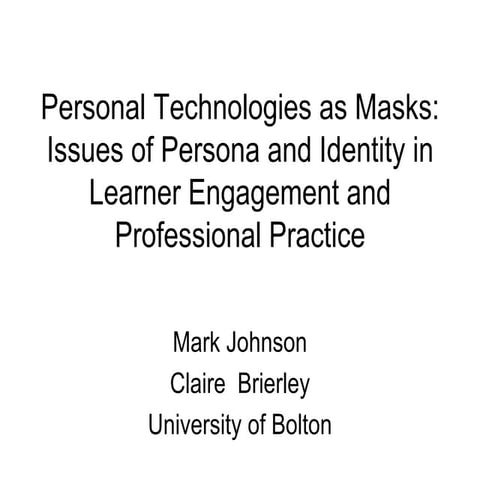 Personal Technologies As Masks2