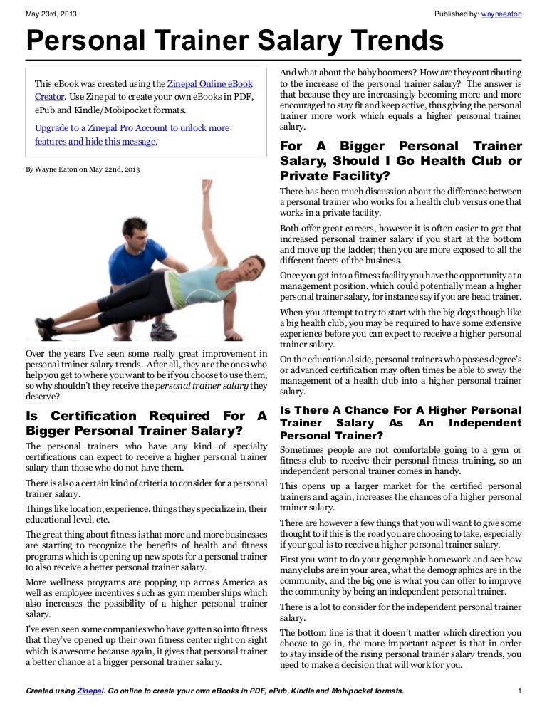 Personal trainer salary trends
