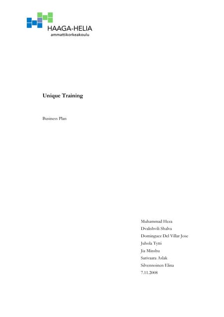 Personal Training Business Plan