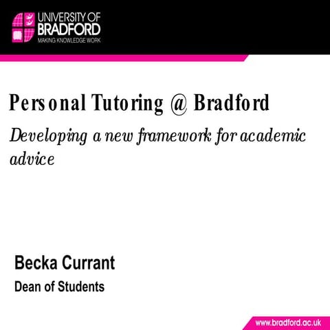 Personal tutoring @ bradford