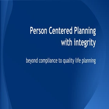 Person centered treatment planning rev 9-2010 | PDF