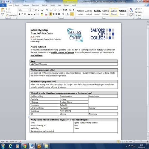 PSPersonel statement