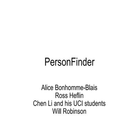 RHoK 2 Chicago - Person finder