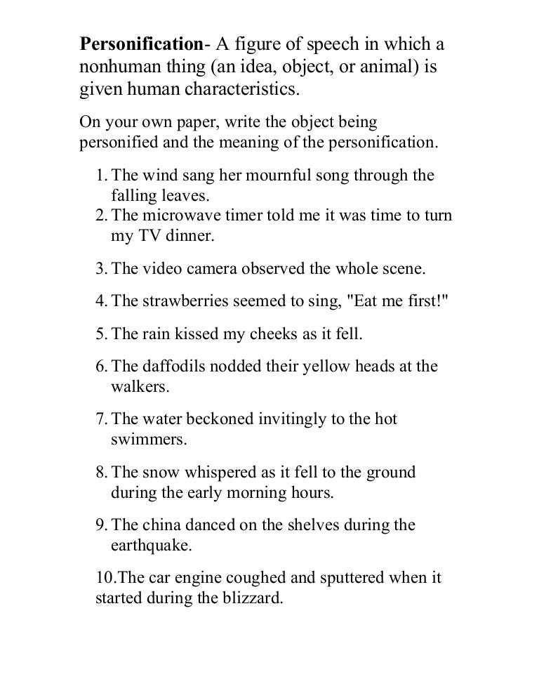 Personification activity