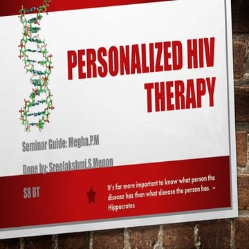Personized hiv therapy ppt