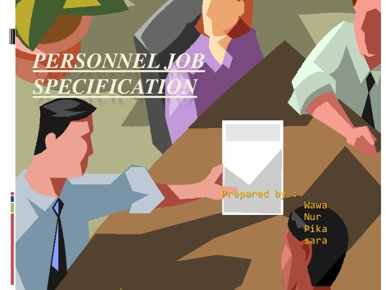 Personnel job specification