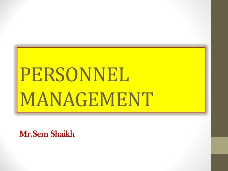 Personnel Management