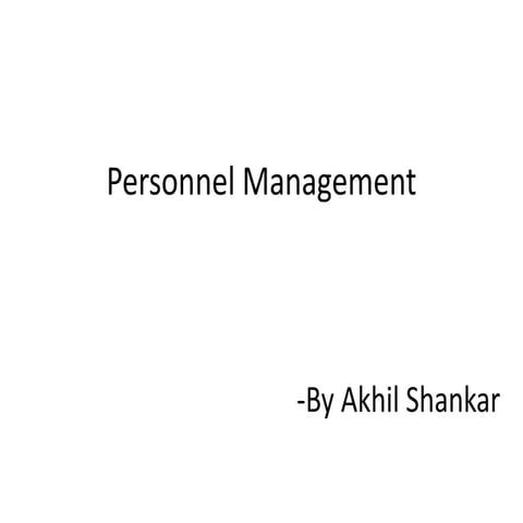 Personnel management