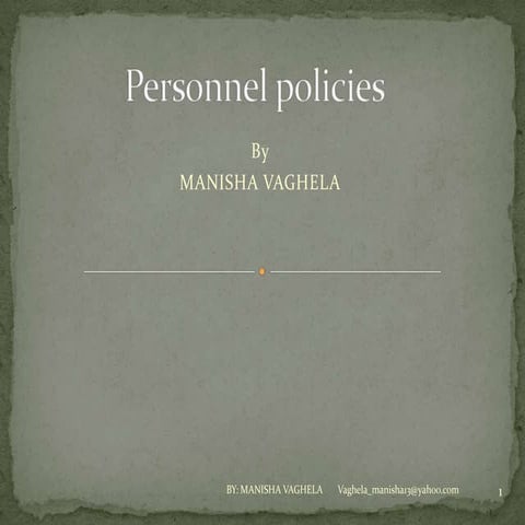 Personnel policies