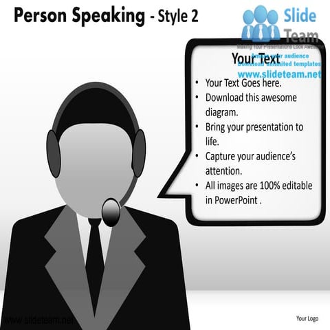 Person speaking call outs style design 2 powerpoint ppt slides.