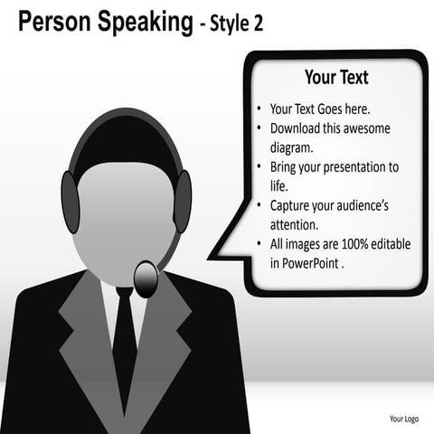 Person speaking style 2 powerpoint presentation templates