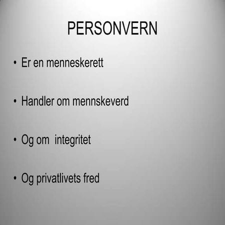 Nettvett og personvern