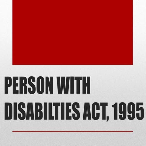 Person With Disabilties Act, 1995
