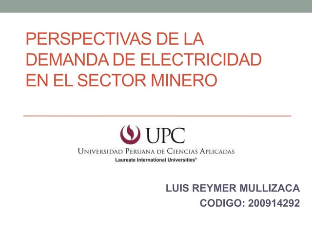 Perspectivas de la demanda de electricidad en el sector minero