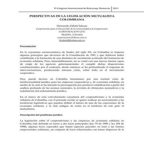 Reseña histórica del cooperativismo en colombia | DOC